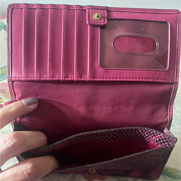 Coach raspberry Snakeskin Wristlet - Picture 5 of 5